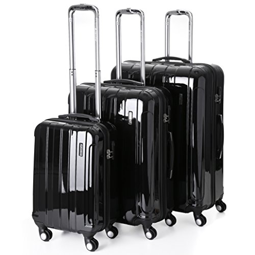 5 Cities Lightweight Hard shell Travel Luggage Suitcase- 4 Wheel Spinner Trolley Bag 21&quot; Fits ...